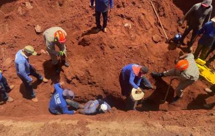 Trabalhadores são soterrados em obra de esgoto em Bataguassu