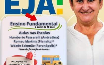 Estão abertas as inscrições para Educação de Jovens e Adultos