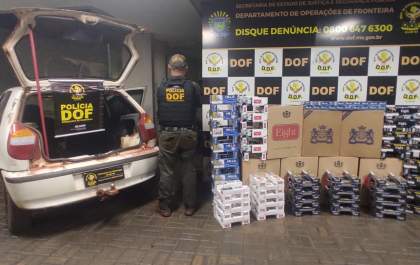 Veículo carregado com cigarros ilegais é apreendido pelo DOF