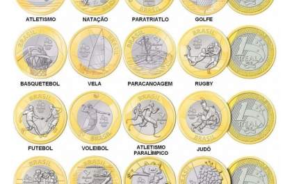 Moedas de 1 Real das Olimpíadas podem valer até R$ 6 mil