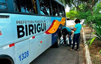 Prefeitura fiscaliza ônibus do transporte coletivo em Birigui
