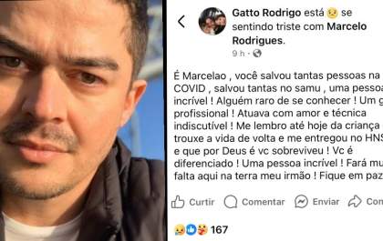 Morte do médico Marcelo causa comoção e homenagens nas redes sociais