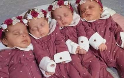 Com alta da pequena Alana, quadrigêmeas estão finalmente reunidas em casa
