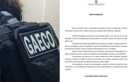 Empresa alvo de busca e apreensão em investigação do Gaeco divulga nota pública de esclarecimento