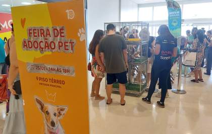Shopping recebe mais uma feira de adoção de cães e gatos neste domingo