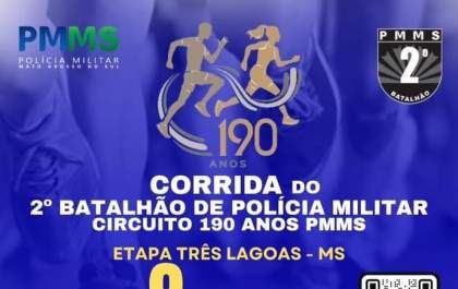 Três Lagoas recebe Circuito de Corridas em comemoração aos 190 anos da PMMS