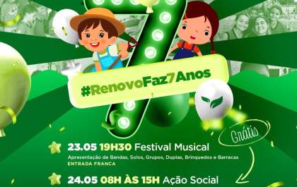 Projeto Renovo Social celebra 7 anos com programação gratuita em Andradina