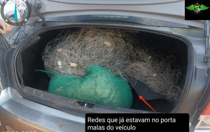 PM Ambiental prende dupla por furto e apreende apetrechos de pesca