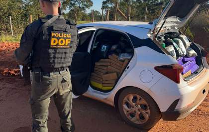 DOF apreende veículo com quase 800 quilos de droga