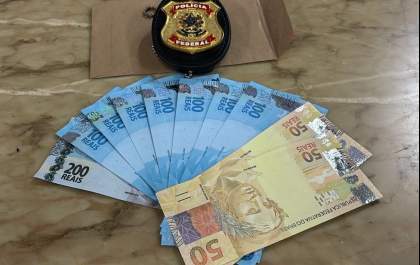 PF de Araçatuba apreende R$ 1.000,00 em cédulas com indícios de falsificação