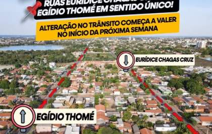 ATENÇÃO, MOTORISTAS! MUDANÇA DE SENTIDO EM RUAS IMPORTANTES DO BAIRRO BELA VISTA!