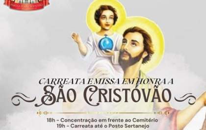 Semana marcada por Missa do Agricultor e Carreata de São Cristóvão