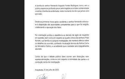 Família de juiz aposentado envolvido em atropelamento emite nota à imprensa