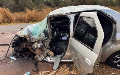 Motorista sai quase ileso de grave acidente após colisão com carreta na MS-141