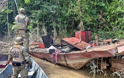 PF, ICMBio e FUNAI desmantelam garimpo ilegal em leitos de rios da Amazônia