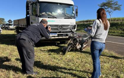 Policial tem ferimentos graves em acidente com moto na Rondon
