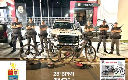 Dupla é presa por furto de bateria e bicicletas em Andradina