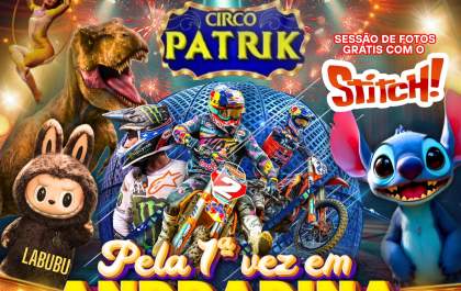 Circo Patrik estreia em Andradina com ingressos promocionais a R$ 10