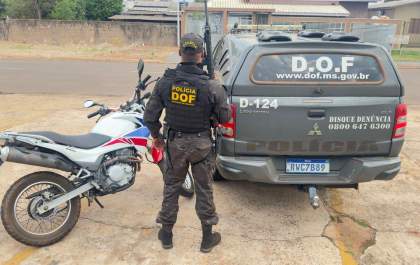 Moto furtada em agosto no Estado de São Paulo é recuperada pela DOF
