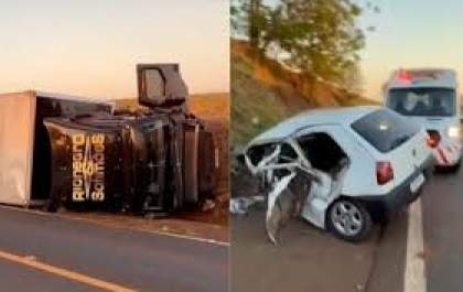 Caminhão da Dupla Rionegro & Solimões se envolve em acidente na BR-369 no estado do Paraná