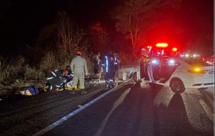Acidente próximo à ponte do Sucuriú em Três Lagoas deixa jovem de 14 anos ferido