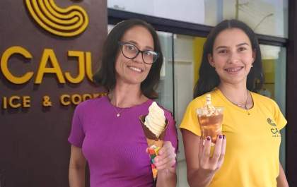 Caju Andradina aposta no sorvete artesanal para combater o calor