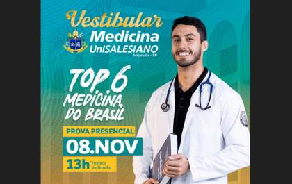 Unisalesiano de Araçatuba abre inscrições para vestibular de Medicina e de cursos tradicionais