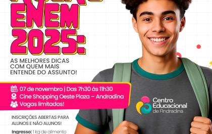 Centro Educacional de Andradina promove Aulão ENEM 2025 com foco em preparação e solidariedade