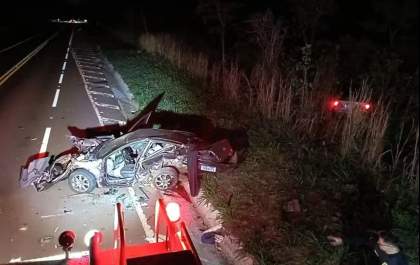 Pai e filho morrem em grave acidente na BR-267, próximo a Nova Andradina
