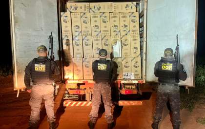 DOF Recupera Caminhão Roubado com 15 mil Pacotes de Cigarros Contrabandeados