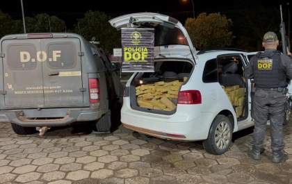 DOF apreende mais de 600 quilos de drogas em carro furtado em Santa Catarina
