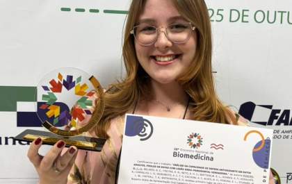 Andradinense é premiada por Melhor Apresentação Oral no 28º Encontro Nacional de Biomedicina
