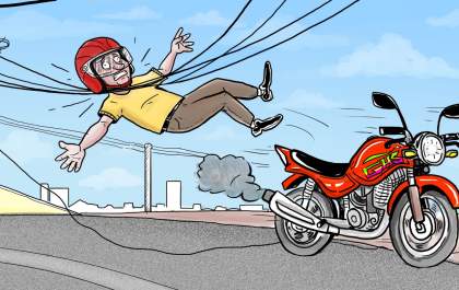Charge: Fios e seus perigos!