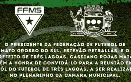FFMS e Prefeitura de Três Lagoas realizam reunião para fortalecer o futebol local nesta quinta (13)