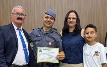 Policial militar é homenageado pela Câmara em Aracanguá