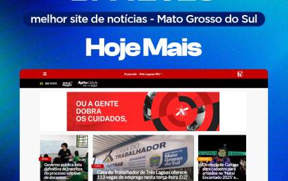 Hojemais é vencedor pelo segundo ano consecutivo como Melhor Site de Notícias de MS