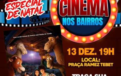 Cinema nos Bairros encerra 2025 com sessão especial de Natal no centro de Três Lagoas