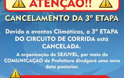 3ª etapa do Circuito de Corrida Cidade das Águas é cancelada em Três Lagoas