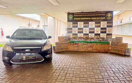 Foragido da Justiça é preso pelo DOF com carro roubado carregado com mais de 720 quilos de drogas