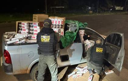 DOF apreende Montana carregada com 2 mil pacotes de cigarros contrabandeados