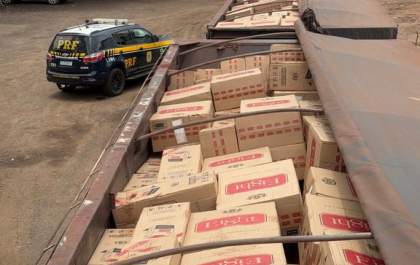 PRF apreende 600 mil maços de cigarros contrabandeados em MS