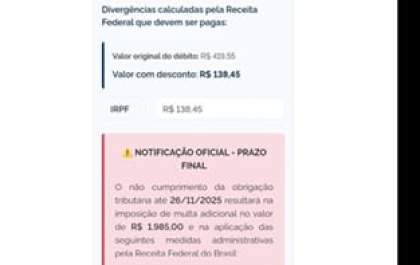 Golpes usam nome e CPF do contribuinte para simular cobranças da Receita Federal