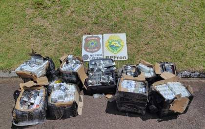 PF e PM apreendem anabolizantes e pneus contrabandeados nas margens do Rio Paraná