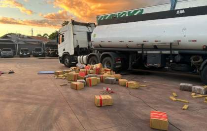 Polícia Federal apreende carreta com cerca de 8 toneladas de drogas em MS
