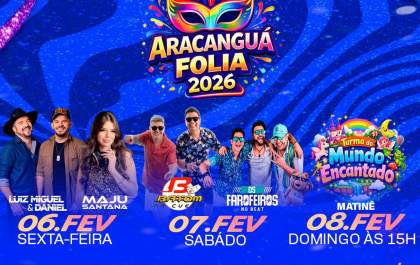 Aracanguá Folia 2026 terá shows, blocos e matinê infantil&nbsp;