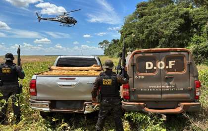 DOF apreende 1,9 tonelada de maconha com apoio aéreo em MS