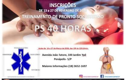Bombeiros de Penápolis abrem inscrições para curso de pronto-socorrismo