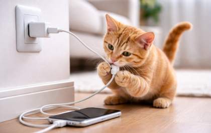 Fios e carregadores ampliam acidentes elétricos com pets em ambientes residenciais