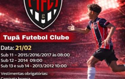 Tupã FC realiza avaliações das categorias de base em Araçatuba para o Paulista 2026