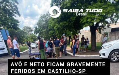 Grave acidente em Castilho: Avô e neto são atropelados próximo ao cemitério